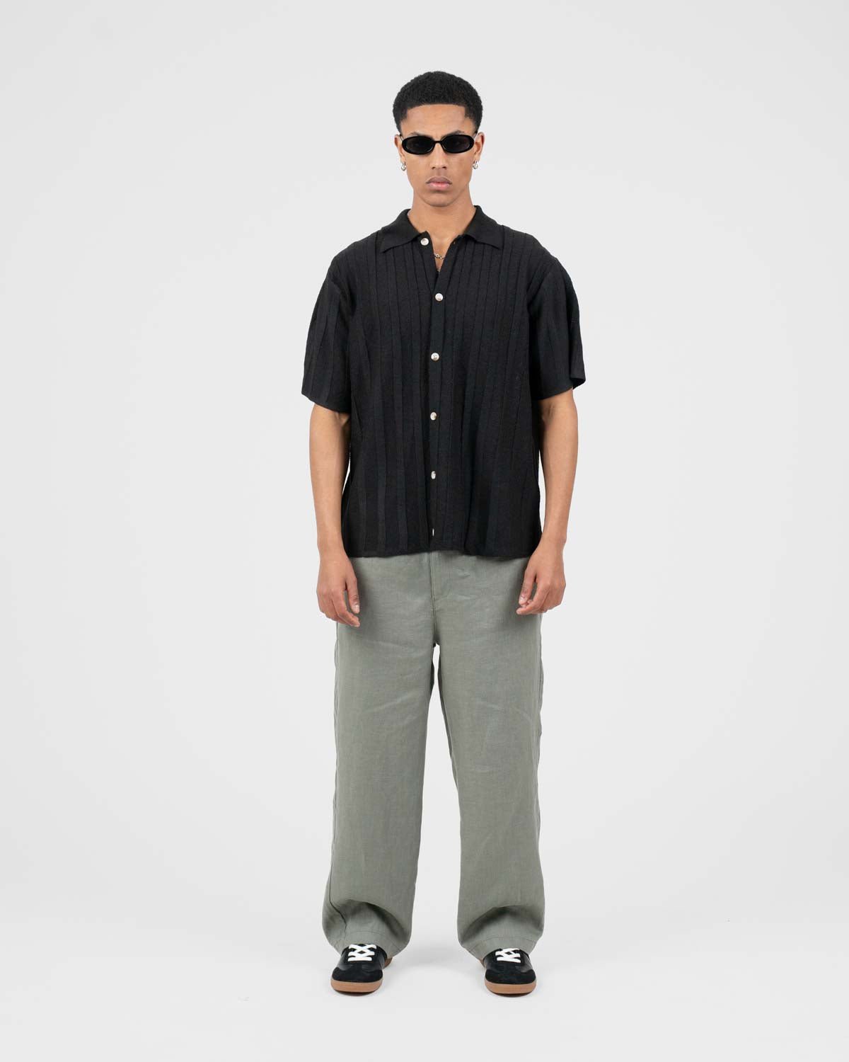 Baggy 100% hørbukser Army | Skagen - clothing.dk